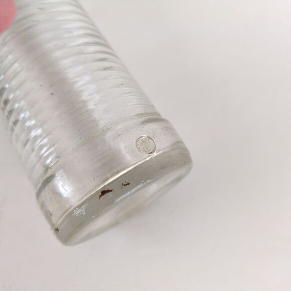 Vintage 1970s Fanta 10oz Ribbed Glass Soda Bottle Coca-Cola Navy & White ACL - Picture 6 of 7